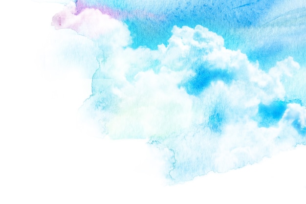 Zdjęcie akwareli ilustracja niebo z chmurą.