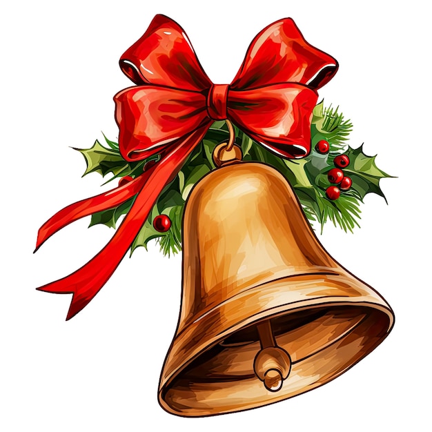 Akwarelowy dzwonek świąteczny
