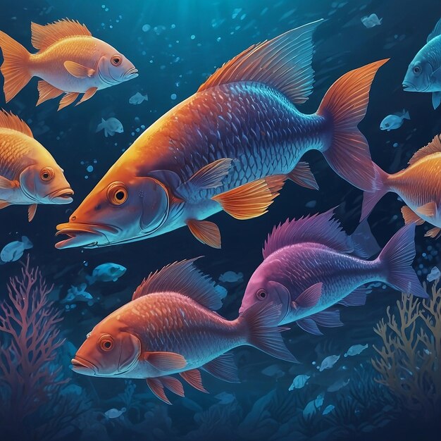 akwarium z rybami pływającymi w nim i rybami w wodzie