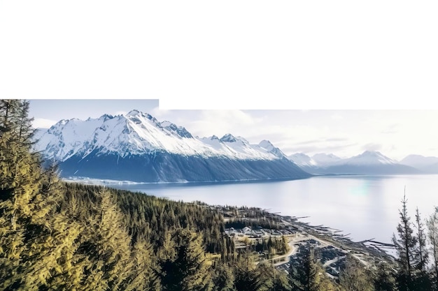 Alaska góry lodowiec widok na las Homera mierzei