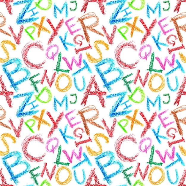 Zdjęcie alfabet kredka bez szwu