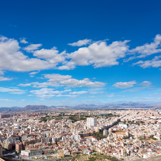 Alicante Linia Horyzontu Antena Od Santa Barbara Kasztelu Hiszpania