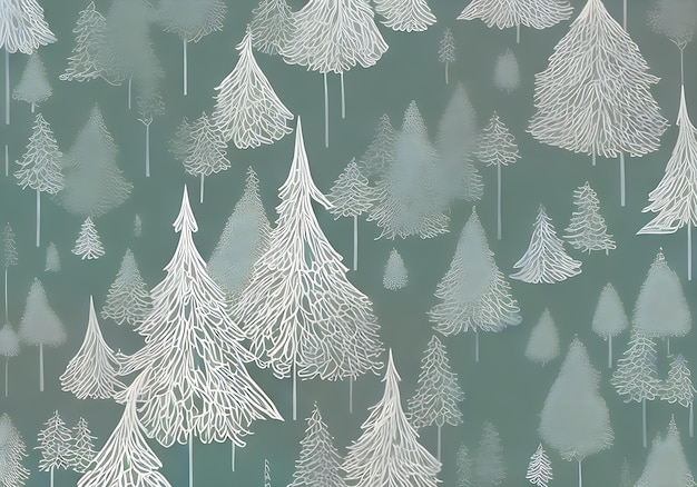 Alien forest w neutralnej palecie mgły papercut