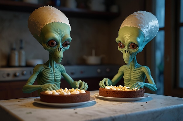 Alien Tech Bakeoff kreskówkowy pozaziemski ciasto