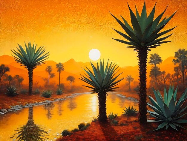 Zdjęcie aloe vera i pustynna sztuka koncepcyjna