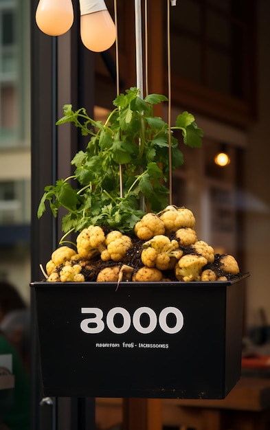 Aloo Gobi Dish Poster z ziemniakami i kapustą ciepłą i indyjską kuchnią stylu życia