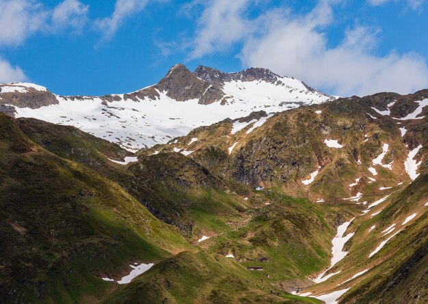 Alpejska Góra Passo Del San Gottardo Lub Letni Krajobraz Przełęczy świętego Gotarda (szwajcaria).