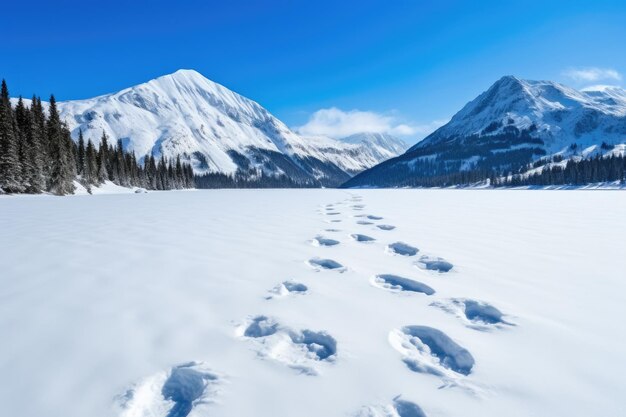 Alpejska podróż przez śnieg do spokojnych wód