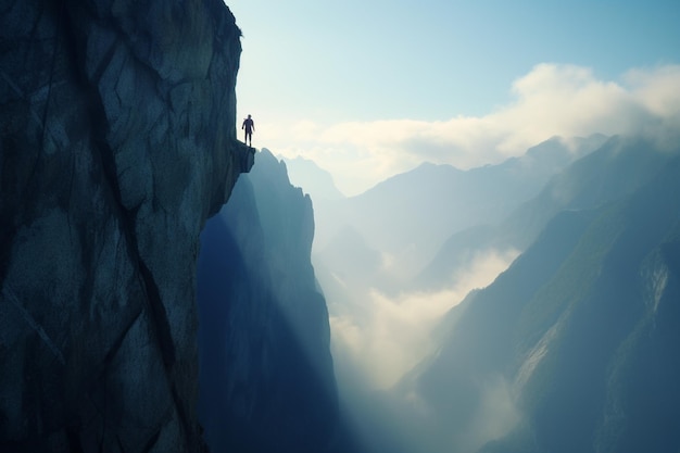 Alpinista siedzący na grzbiecie z owcą 00064 01