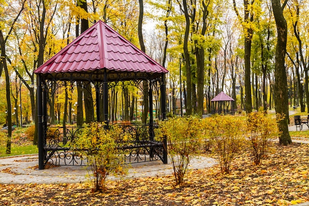 Altanka w parku jesienią