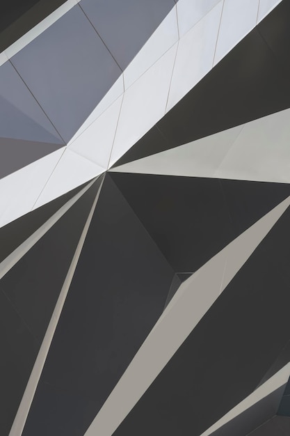 Aluminiowa ściana kompozytowa na zewnątrz nowoczesnego budynku w stylu monochromatycznym i pionowej ramie
