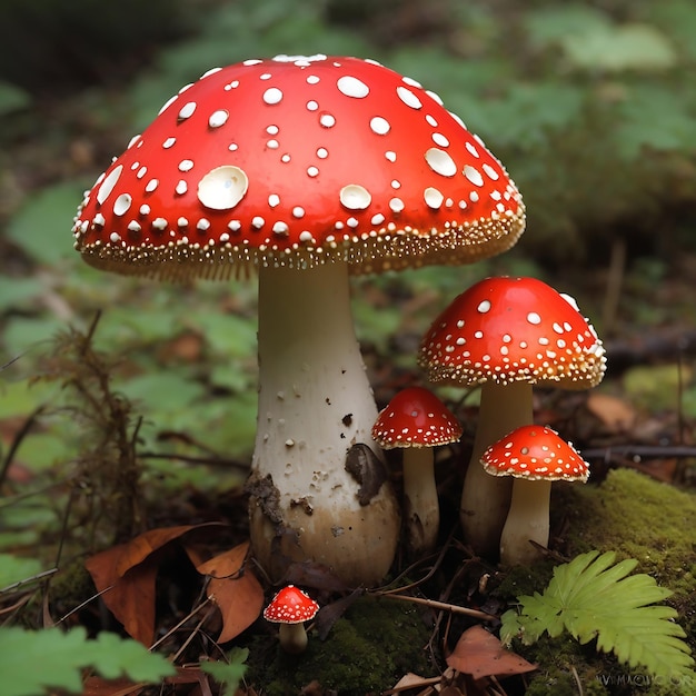 Amanita Muscaria i trujący grzyb Ai Generowane