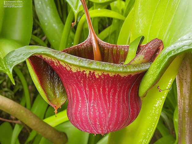 Amazon Rain Forest Pitcher Plant Nepenthes sp. prawdziwa nieruchoma fotografia