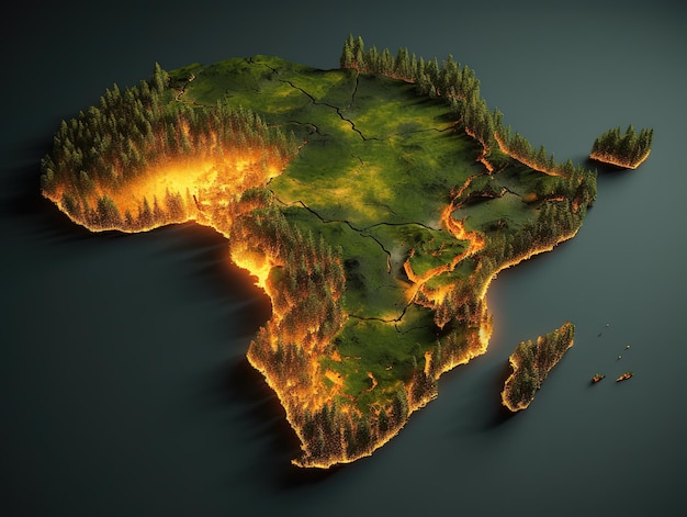 amazońska dżungla w ogniu generowana przez ai zmieniacza klimatu