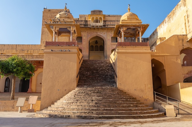 Amber Fort, Shila Devi Temple w Jaipur, Rajasthan, Indie.