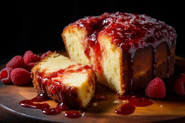 Ambient Elegance RaspberryDrizzled Golden Pound Cake