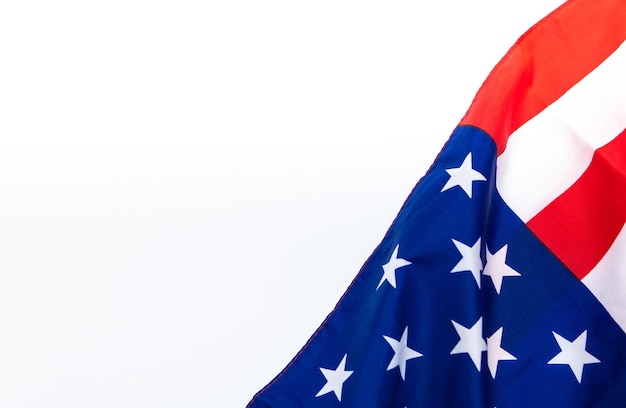 Amerykańska flaga na białym tle na Memorial Day 4 lipca Święto Pracy