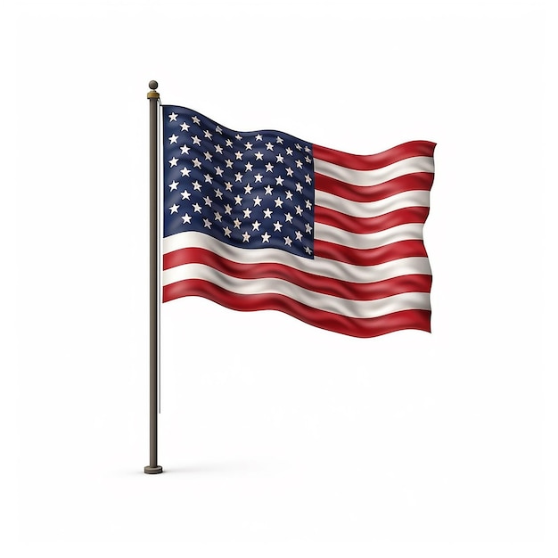 amerykańska flaga odizolowana na białym tle