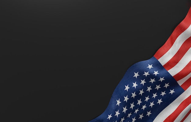 Zdjęcie amerykańska flaga z jedwabiu z kopią miejsca na tekst lub obrazy renderowanie 3d