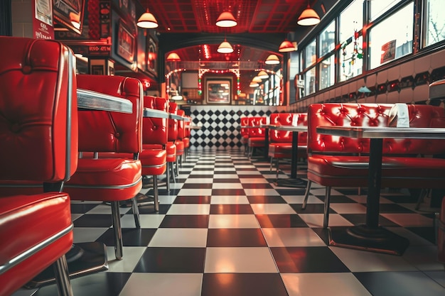 Zdjęcie amerykańska kawiarnia stany zjednoczone restauracja w stylu wnętrza