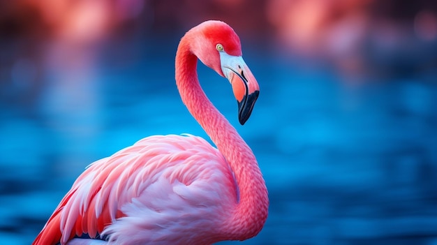 Amerykański flamingo niewyraźne tło
