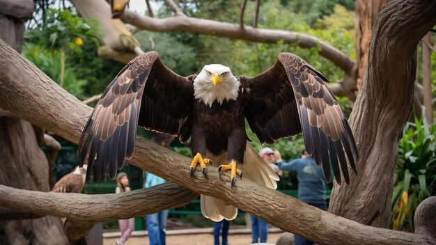 Amerykański orzeł łysy w parku zoologicznym