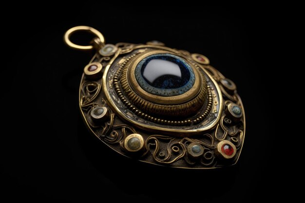 Amulet złego oka z potężnym spojrzeniem skierowanym w stronę noszącego
