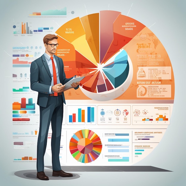 Analitycy biznesowi danych Infographic wykresu