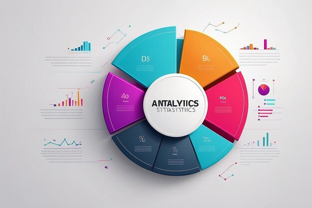 Analityka danych Statystyka wykres okrągły Abstrakt Ilustracja zapasów tła