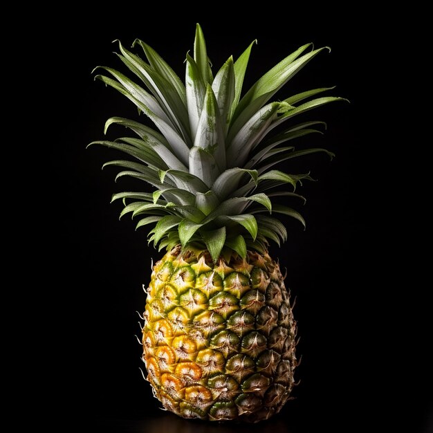 ananas na czarnym tle