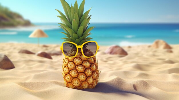 ananas na plaży