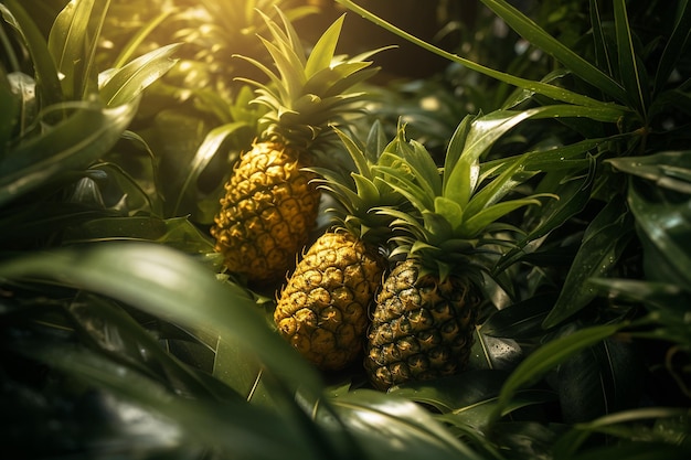 Ananas na tle tropikalnej plaży