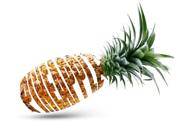 Ananas Napis Z Ananasa Na Białym Tle