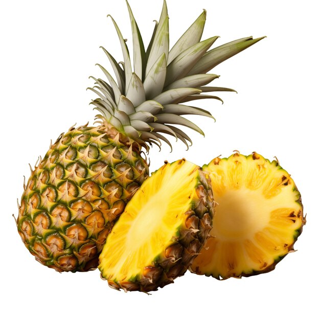 Ananas pocięty na przezroczystym tle