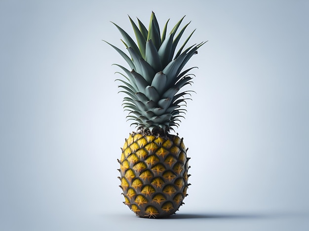 Ananas z dużym zielonym liściem