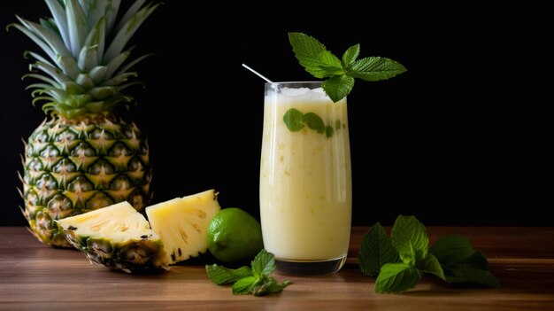 Ananasowo-kokosowy smoothie Generujący obraz AI