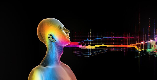 Zdjęcie anatomia ludzkiego ciała muzyka osoby osoba w słuchawkach muzyka umysłu