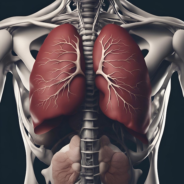 Anatomia ludzkiego ciała Płuca Rendering 3D