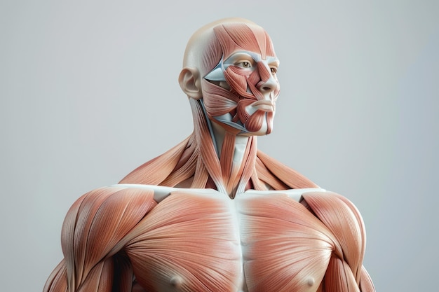 Zdjęcie anatomia mięśnia ramienia 3d ilustracja ludzkiego układu mięśniowego doskonała dla lekarzy