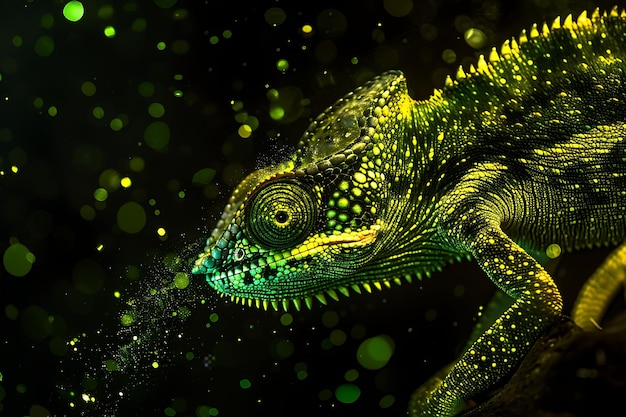 Andalusite Dust Chameleon With Green Yellow Glowing Dust Cha Effect FX Texture Film Filter BG Art