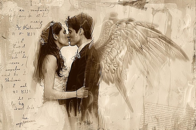 Angel Kissed Eternity White Wallpaper Dzień Świętego Walentynki