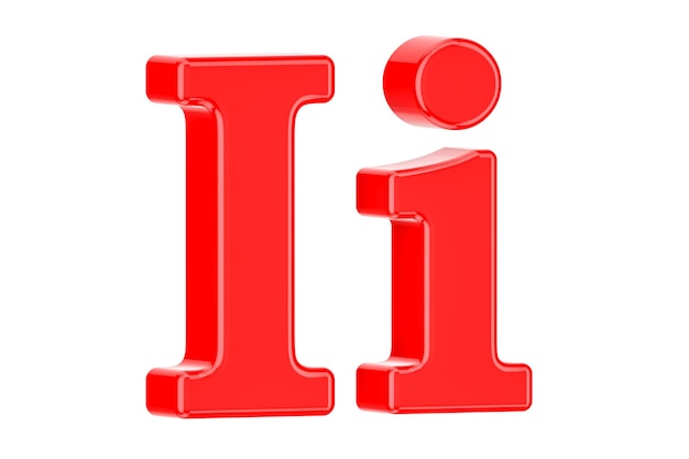 Zdjęcie angielska czerwona litera i z serifami 3d