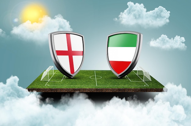 Anglia Vs Iran Versus Baner Ekranu Piłka Nożna Koncepcja Boisko Do Piłki Nożnej Stadion Ilustracja 3d