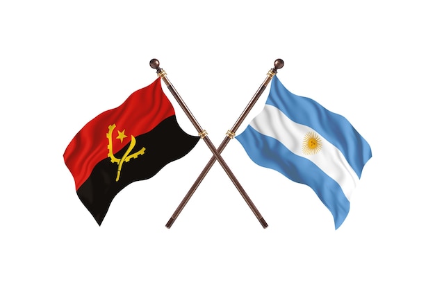 Angola kontra Argentyna Flagi dwóch krajów
