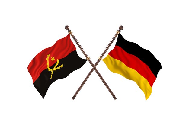 Angola kontra Niemcy Tło flagi dwóch krajów