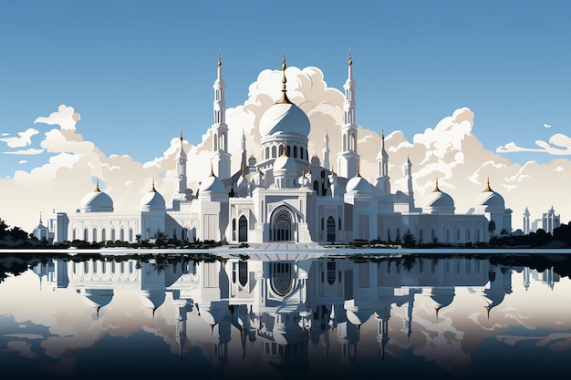 animacja budowy meczetu zwykłe białe i czarne tło bez cienia, żaden inny obraz
