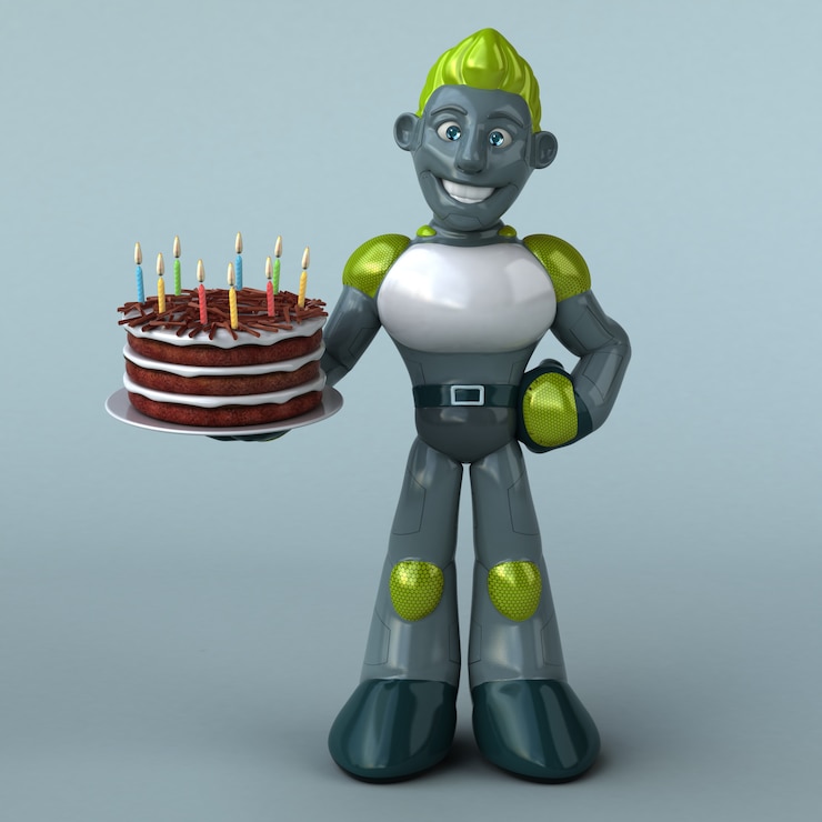 Zdjęcie animacja zielonego robota