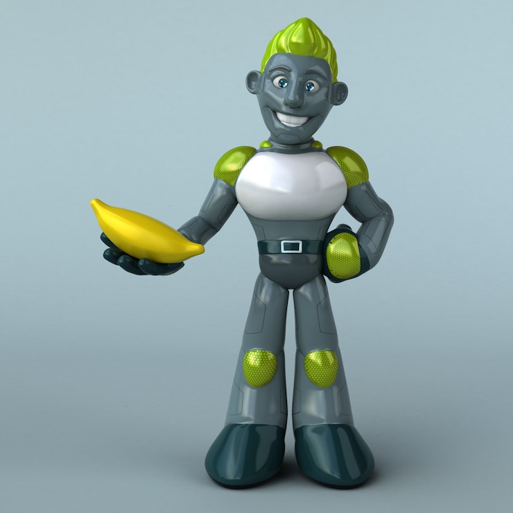 Zdjęcie animacja zielonego robota