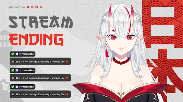 anime stream ending vtuber stream overlay japoński stream package vtuber