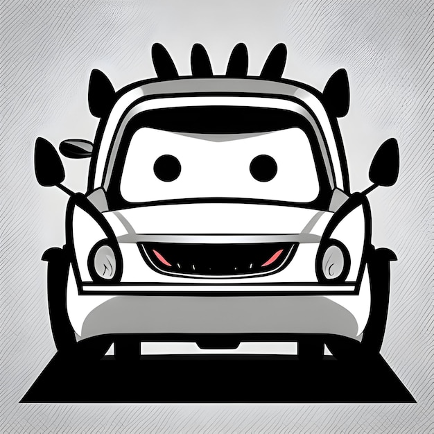 Zdjęcie animowany obraz 2d samochodu i kierowcy